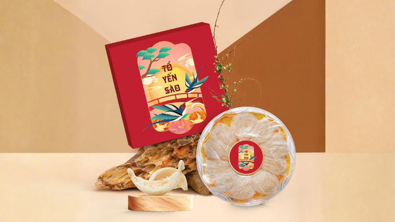 Mẫu hộp yến sào đẹp phù hợp làm quà biếu dịp Tết