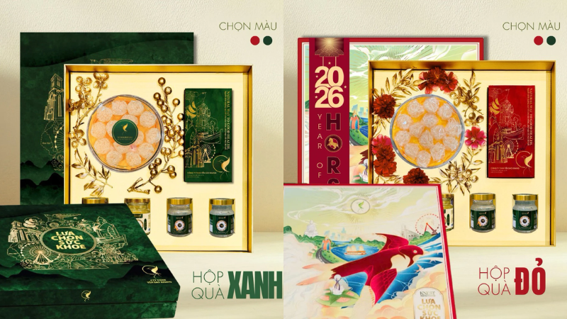 Thiết kế bao bì yến sào tết dạng 3D cắt lớp nghệ thuật lộng lẫy