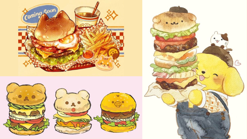 BST chibi hamburger ngon khó cưỡng