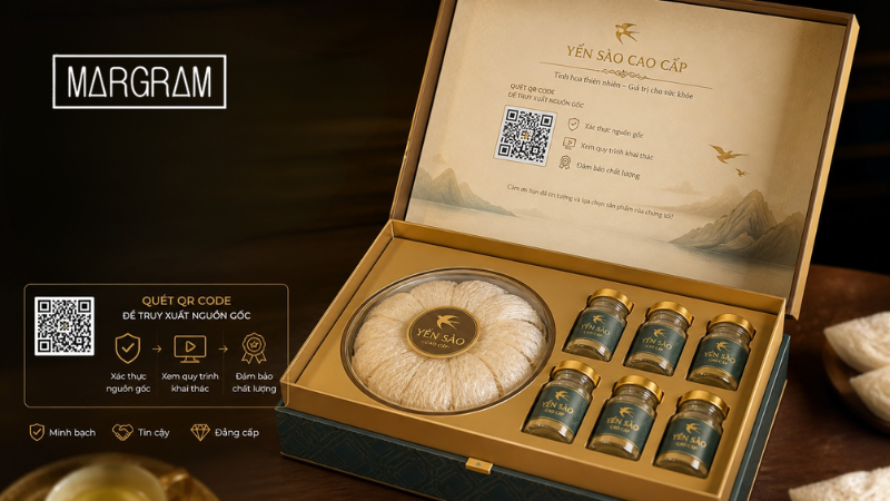 Bao b&igrave; yến s&agrave;o xanh - gọn - th&ocirc;ng minh c&oacute; QR xuất xứ