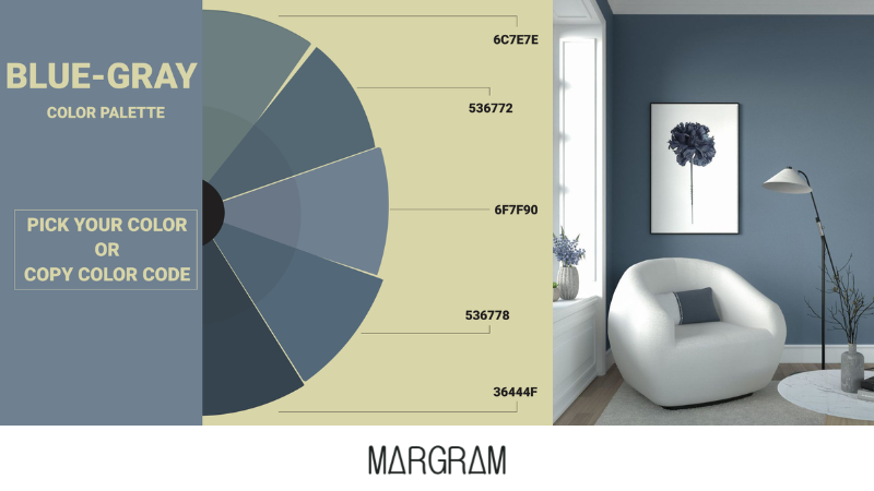 Bảng m&agrave;u xanh x&aacute;m phổ biến