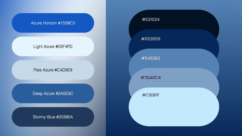 Các sắc thái trong logo màu xanh dương