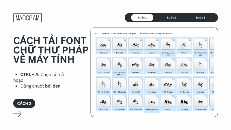 Ctrl+A hoặc b&ocirc;i đen font chữ muốn c&agrave;i