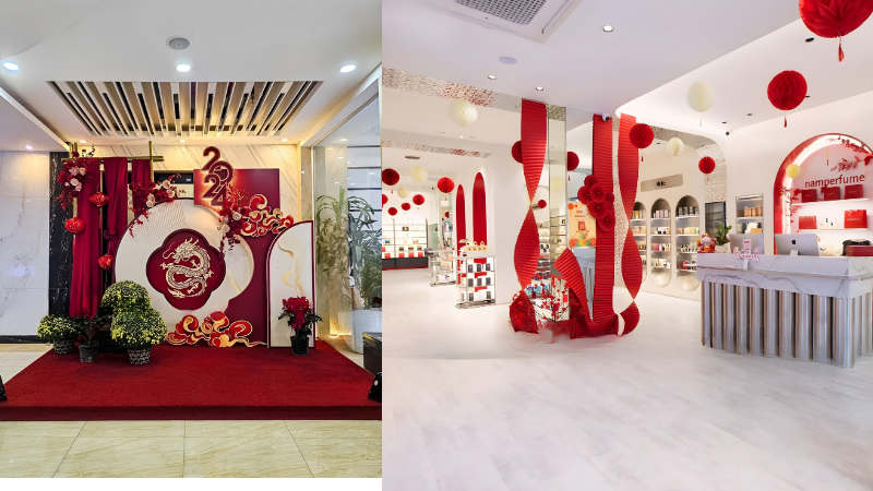 Decor Tết văn ph&ograve;ng hiện đại, tối giản, tinh tế