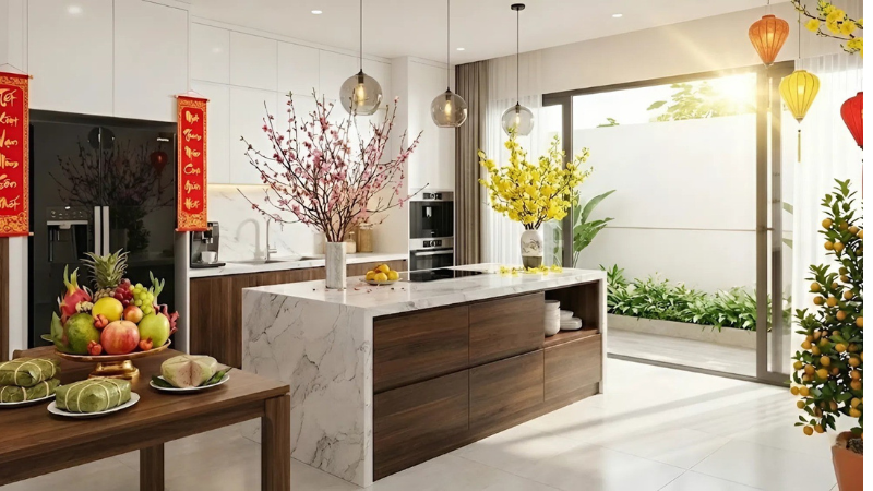 Dọn dẹp v&agrave; trang tr&iacute; bếp, nơi giữ lửa cho gia đ&igrave;nh ng&agrave;y Tết