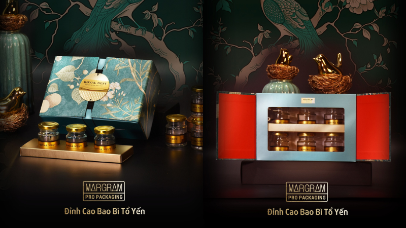 Giá trị một mẫu hộp yến sào đẹp dựa trên chất liệu cao cấp của bao bì sản phẩm