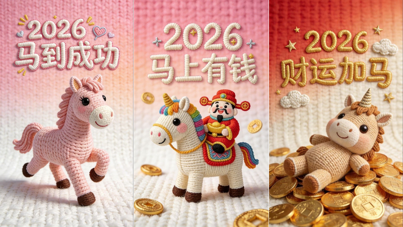 H&igrave;nh ảnh Tết cute 2026 với chibi ch&uacute; ngựa dễ thương