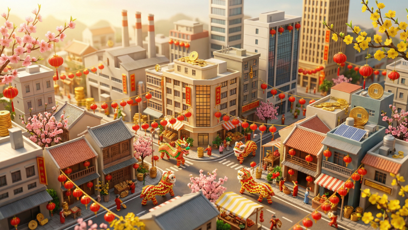 H&igrave;nh ảnh Tết m&ocirc; h&igrave;nh thu nhỏ