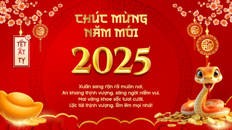 Hình nền Tết năm 2025: Thiết kế độc đáo mừng năm con Rắn