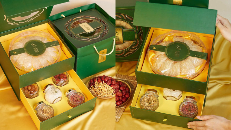 Hộp yến sào sang trọng thiết kế phù hợp làm set quà Tết