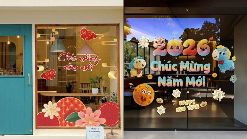 L&agrave;m mới k&iacute;nh với decal Tết, tr&agrave;n ngập kh&ocirc;ng kh&iacute; lễ hội