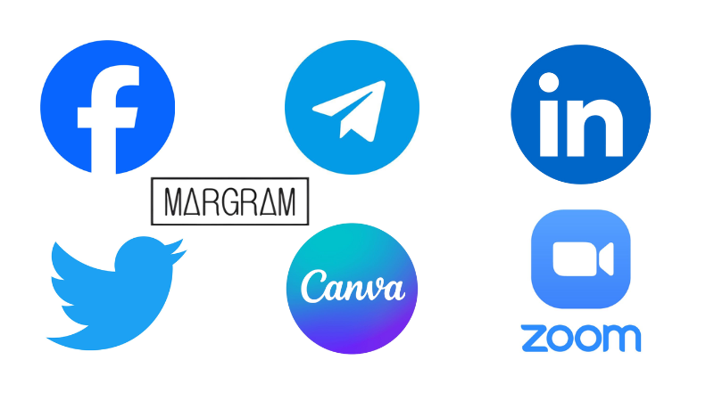 Logo các app mạng xã hội màu xanh dương