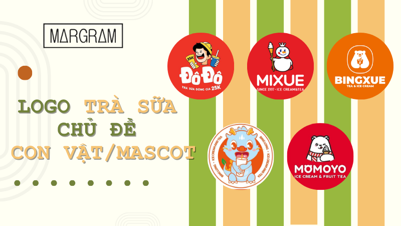 Logo trà sữa độc đáo chủ đề hình mascot