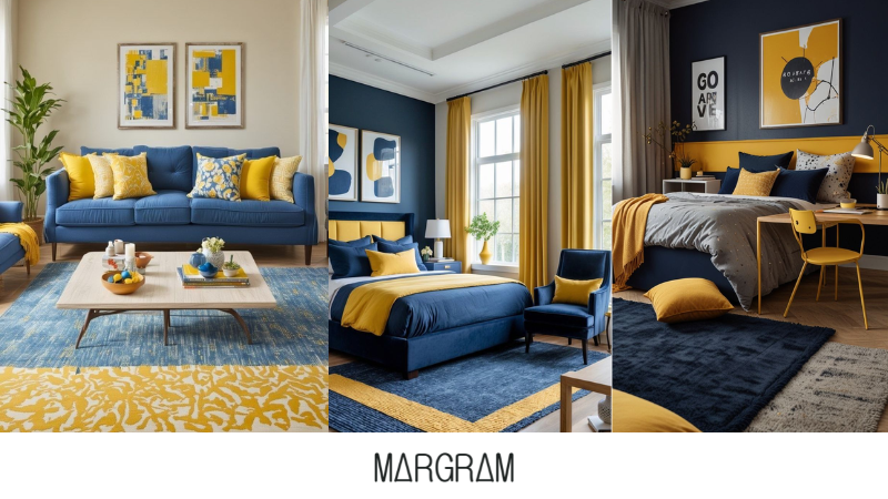 M&agrave;u xanh than kết hợp v&agrave;ng &aacute;nh kim tạo điểm nhấn cao cấp cho kh&ocirc;ng gian