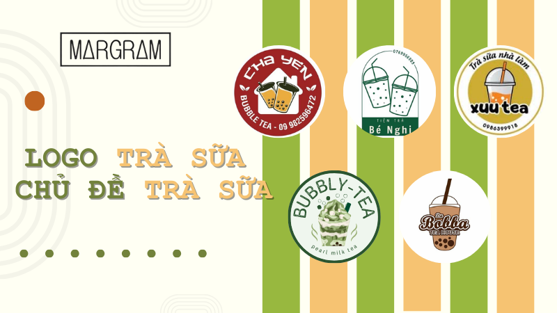 Một số logo trà sữa phân loại theo chủ đề hình ảnh ly trà sữa