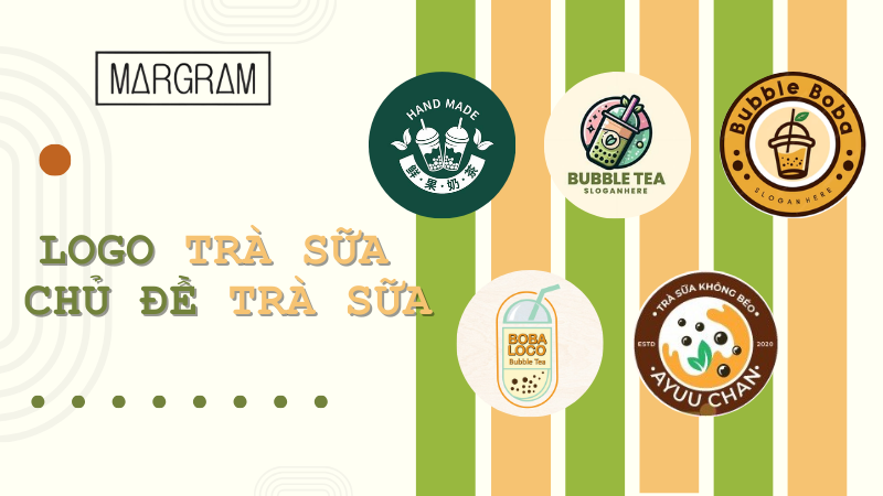 Một số logo trà sữa phân loại theo chủ đề hình ảnh ly trà sữa