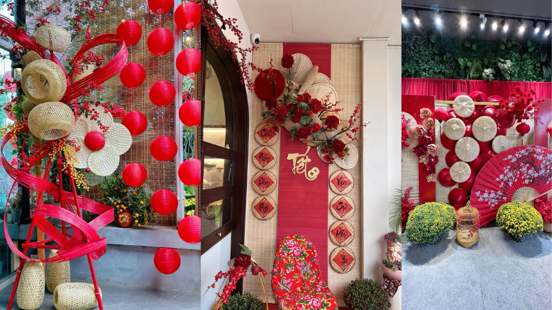 Mẹt tre trang tr&iacute; văn ph&ograve;ng Tết, gợi nhắc gi&aacute; trị xưa