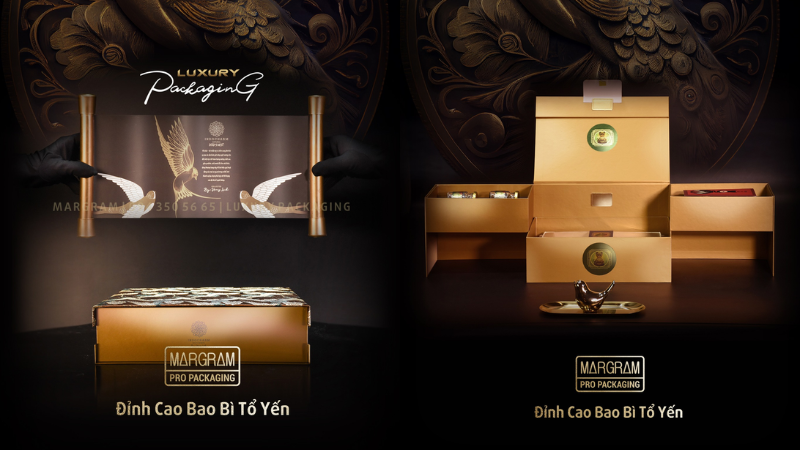 Mẫu bao bì yến sào tích hợp ngăn đựng thông minh