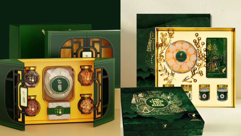 Mẫu bao bì yến sào tích hợp ngăn đựng thông minh