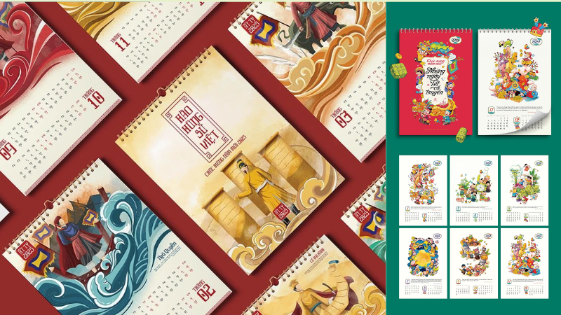 Mẫu lịch lò xo treo tường