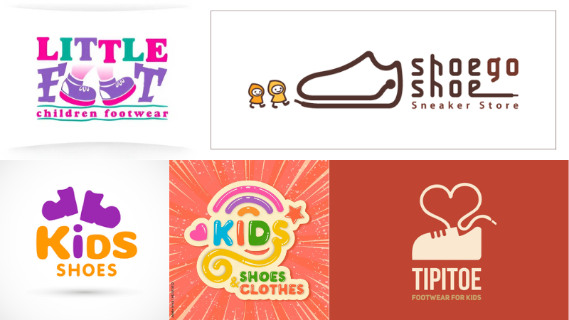 Mẫu logo giày trẻ em đáng yêu
