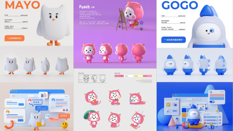 Mẫu thiết kế linh vật dễ thương, gần gũi với khách hàng trẻ