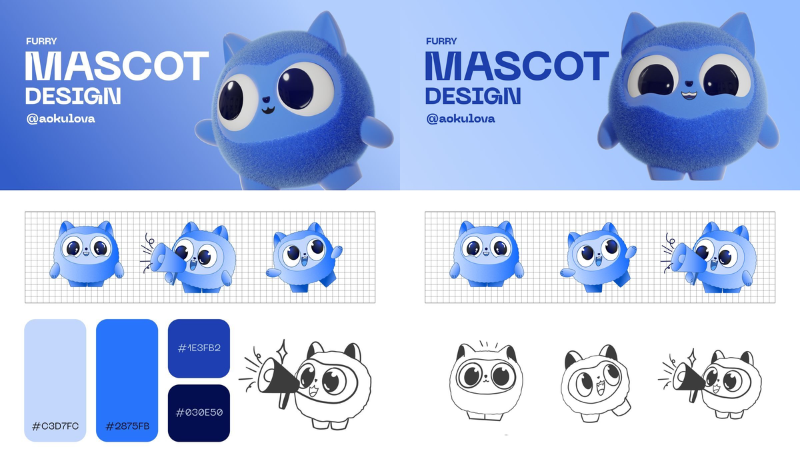 Mẫu thiết kế linh vật thương hiệu hiện đại và thân thiện