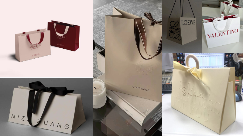Mẫu túi giấy Ivory đựng quà sang trọng