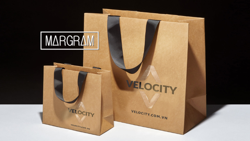 Mẫu t&uacute;i giấy kraft in logo tối giản, basic của Margram