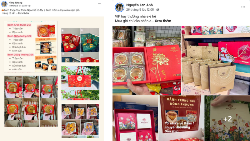 Người bán bánh Trung thu handmade thường tận dụng người theo dõi trên trang cá nhân để quảng bá
