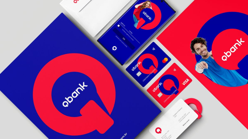 Phối màu logo màu xanh dương và đỏ