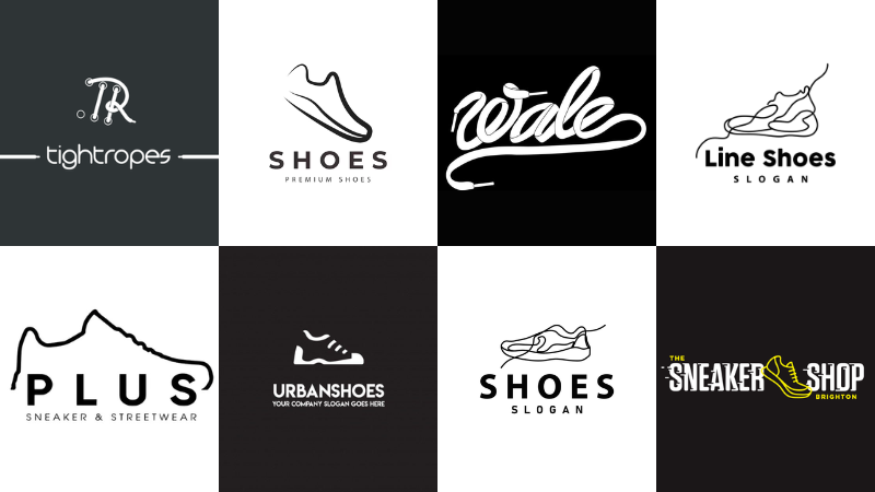 Sự tối giản ứng dụng trong logo giày thể thao cách điệu