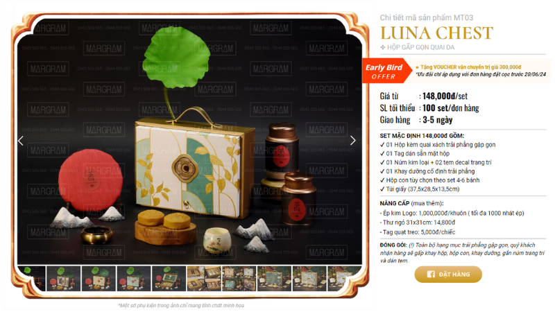 Set Luna Chest- Hộp gấp gọn quai da nhà MARGRAM