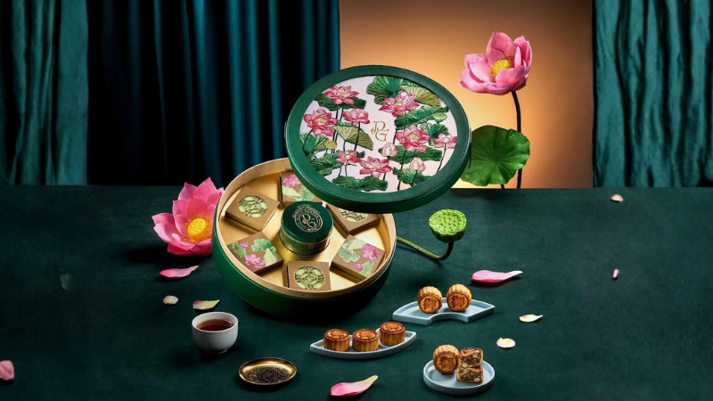 Set hộp qu&agrave; Trung Thu tặng nh&acirc;n vi&ecirc;n v&agrave; đối t&aacute;c thiết kế chỉn chu, sang trọng