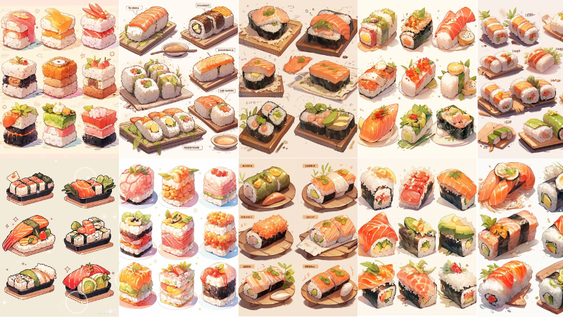 Thế giới hình ảnh sushi chibi muôn màu muôn vẻ