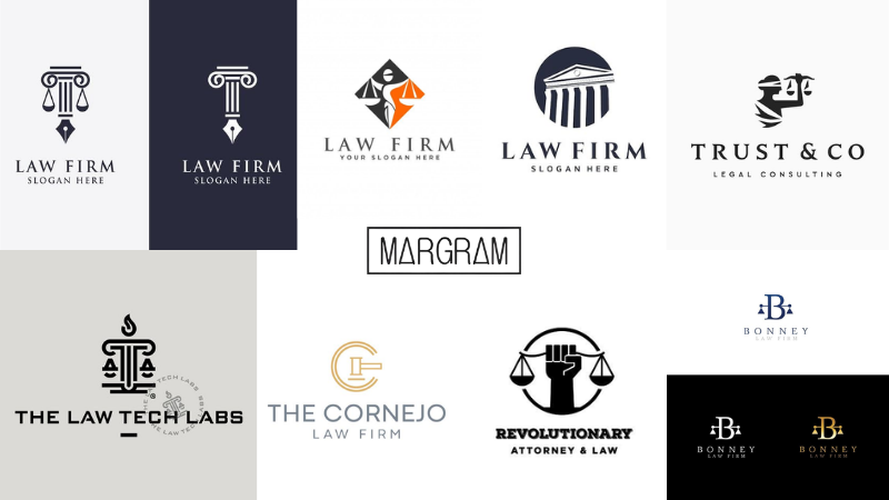 Thiết kế logo công ty luật đen trắng tinh tế Thiết kế logo công ty luật đen trắng tinh tế