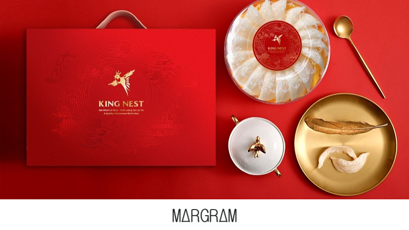 Thiết kế mẫu hộp yến s&agrave;o đẹp với hoạt tiết in ch&igrave;m truyền thống nổi bật