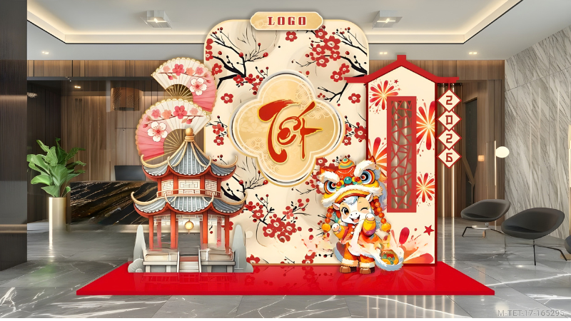 Trang tr&iacute; Tết cho c&ocirc;ng ty kết hợp đa văn h&oacute;a đầy s&aacute;ng tạo