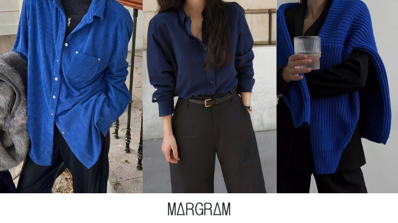 Xanh dương đậm kết hợp với đen trong thời trang