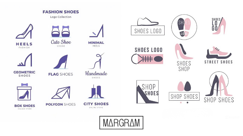 Xu hướng kết hợp chữ và hình trong thiết kế logo giày cao gót nữ